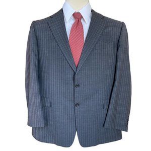 Vintage Walter-Morton Blazer Gray Pinstripe Wool Sports Coat 2-Button Men's 46R